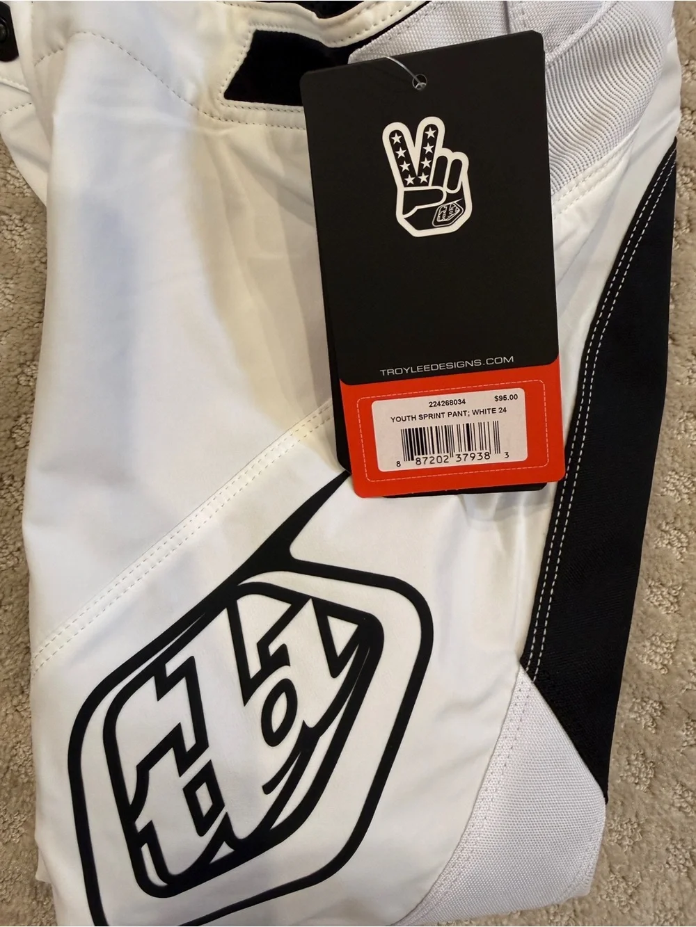 Kids White and Black bike pants Bottoms